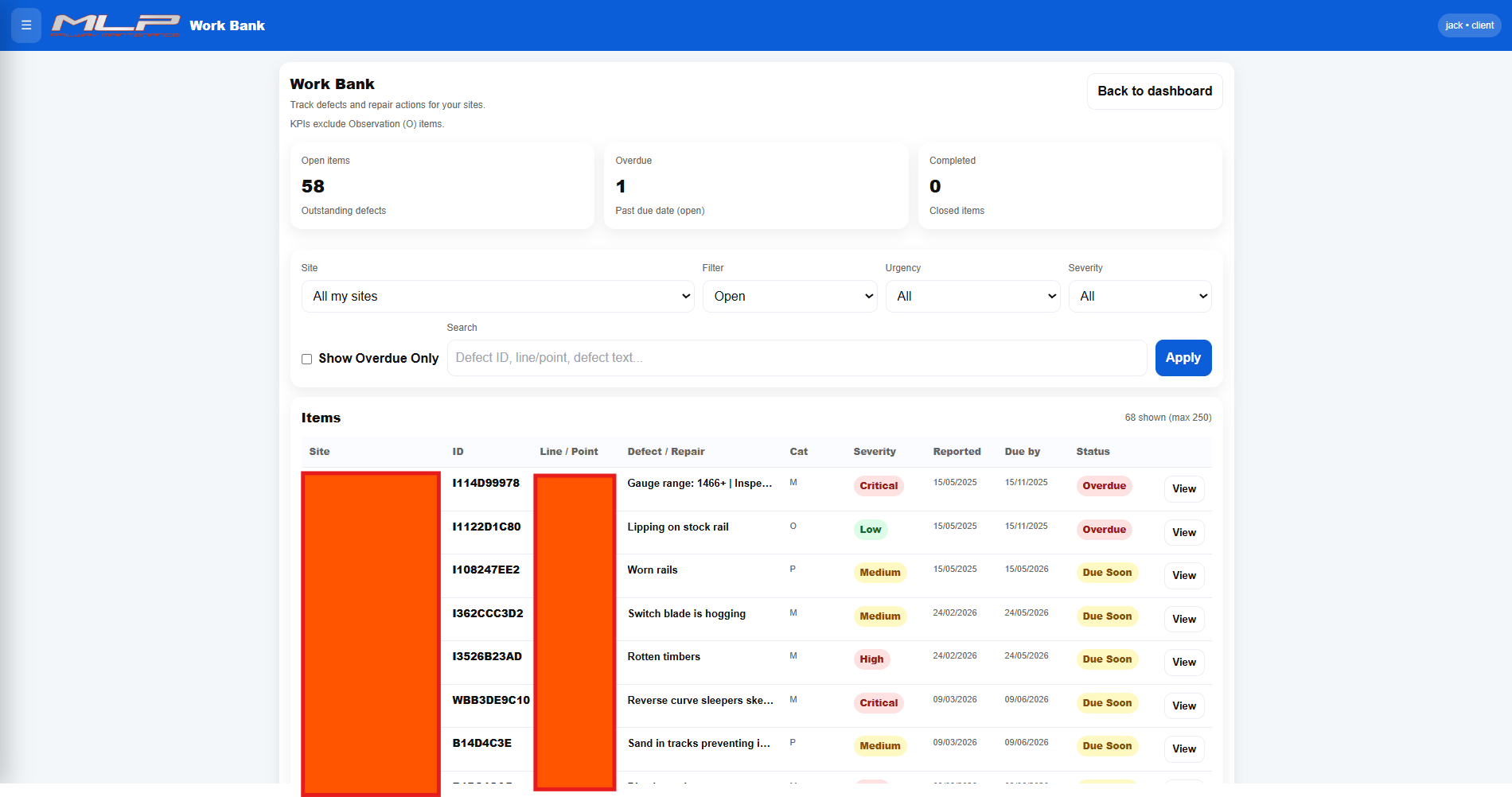 MLP Workbank Tracking
